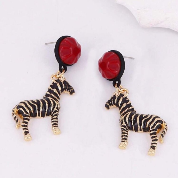 Boho Zebra Earrings - Picture 2 of 2